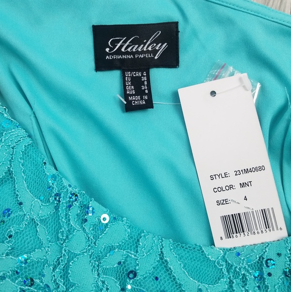 COPY - NWT Hailey Adrianna Papell Sequined Lace Dress - Picture 6 of 8